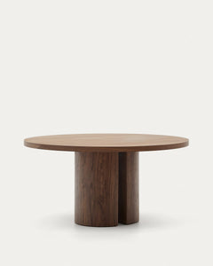 Nealy round table in walnut veneer with dark finish Ø 150 cm