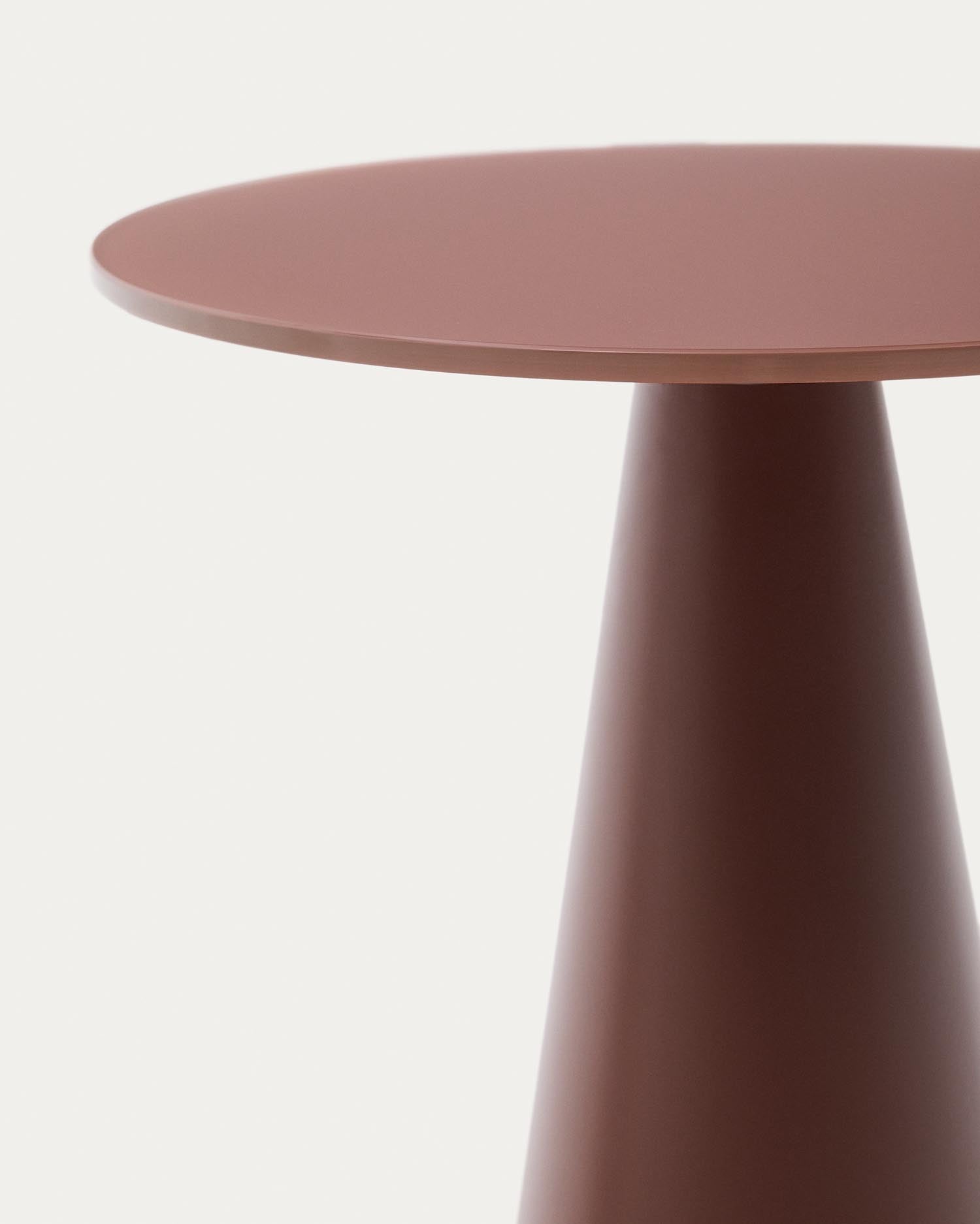 Wilshire Beistelltisch aus gehärtetem Milchglas und Stahl matt terracottafarben lackiert Ø35 cm in Terrakotta präsentiert im Onlineshop von KAQTU Design AG. Beistelltisch ist von Kave Home