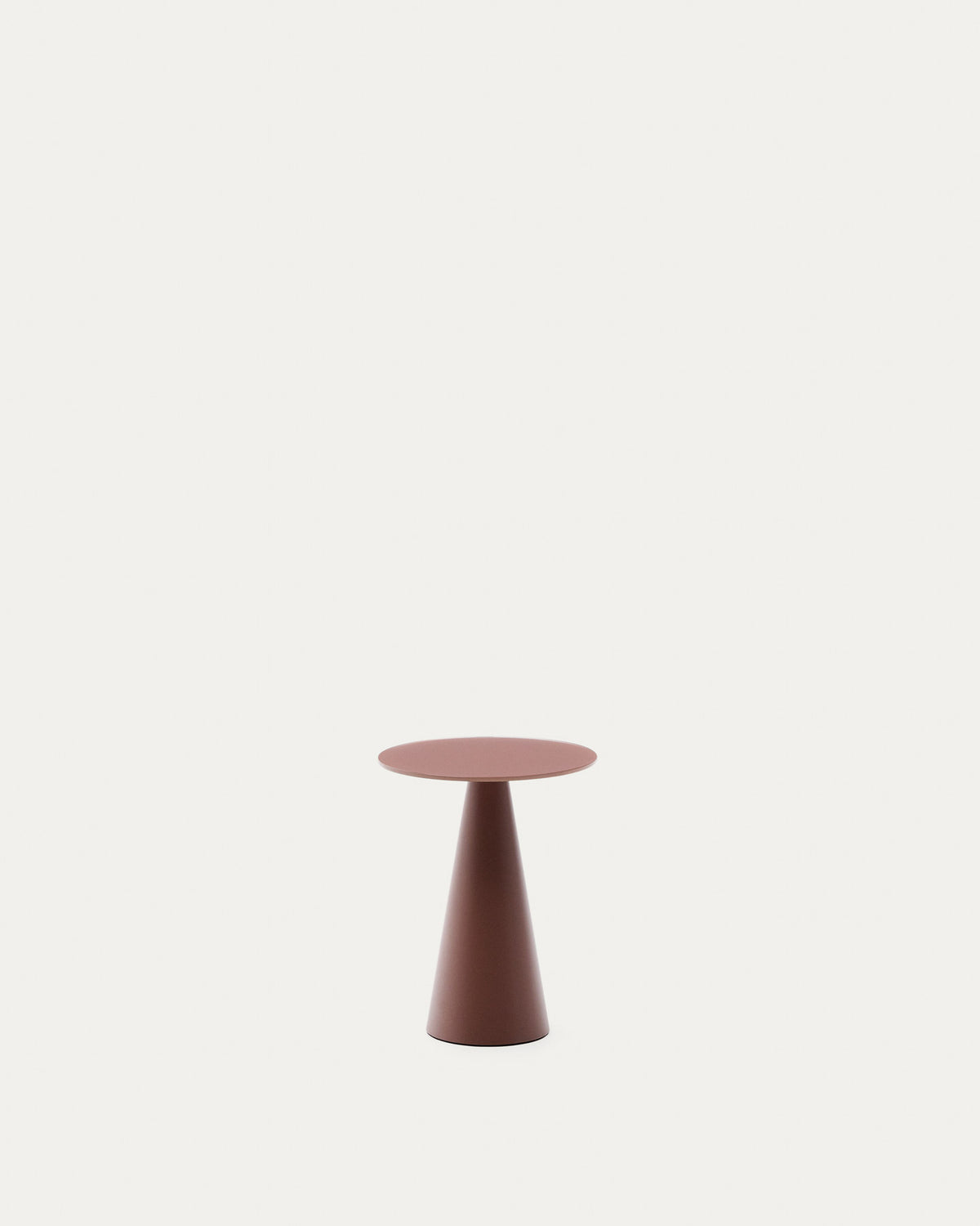 Wilshire  Beistelltisch aus gehärtetem Milchglas und Stahl matt terracottafarben lackiert Ø30 cm in Terrakotta präsentiert im Onlineshop von KAQTU Design AG. Beistelltisch ist von Kave Home