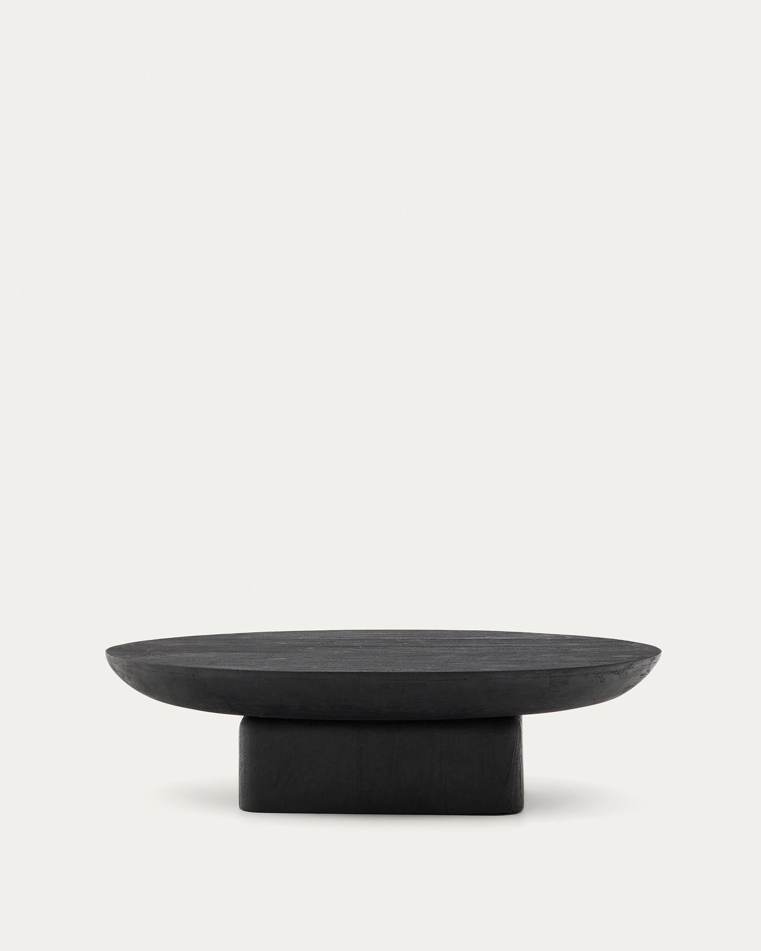 Couchtisch Ovak aus massivem Akazienholz mit schwarzem Finish, FSC 100%, 140 x 70 cm in Schwarz präsentiert im Onlineshop von KAQTU Design AG. Beistelltisch ist von Kave Home