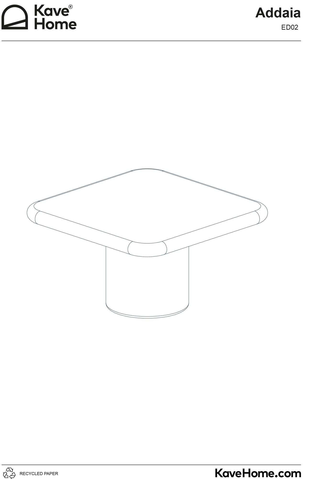 Tisch Addaia aus weißem Zement 135 x 135 cm in Weiss präsentiert im Onlineshop von KAQTU Design AG. Gartentisch ist von Kave Home