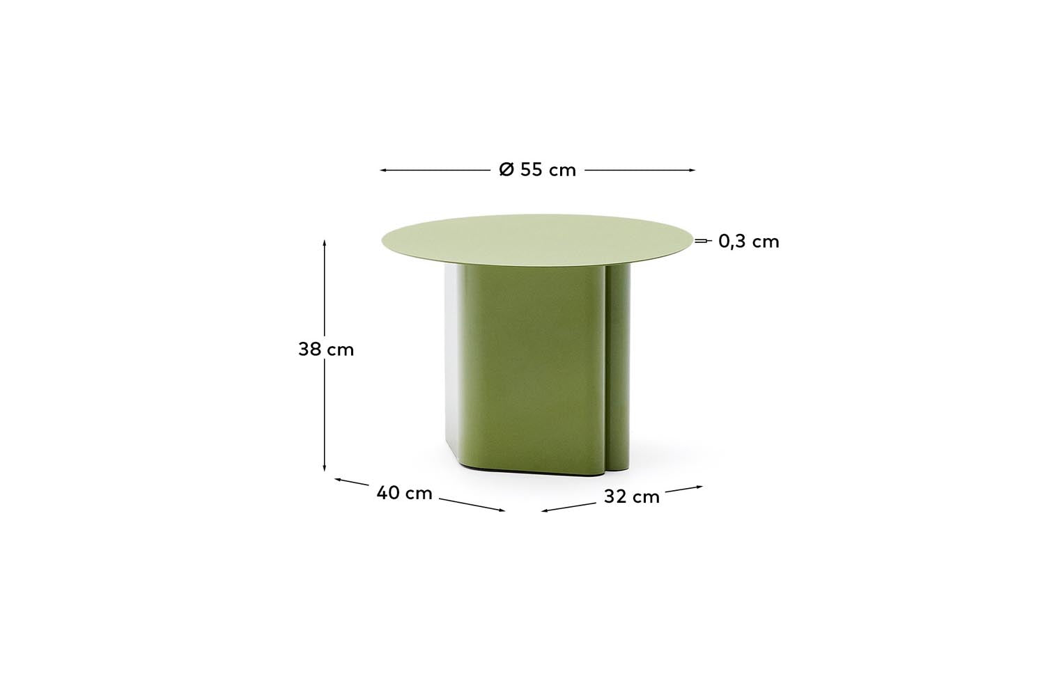 Beistelltisch Arvin aus Eisen in Grün Ø 55 cm in Grün präsentiert im Onlineshop von KAQTU Design AG. Beistelltisch ist von Kave Home