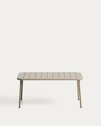 Zivia Outdoor Table, made of taupe-colored galvanized steel, 90 x 50 cm