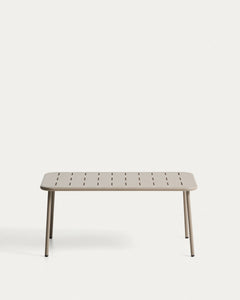 Zivia Outdoor Table, made of taupe-colored galvanized steel, 90 x 50 cm