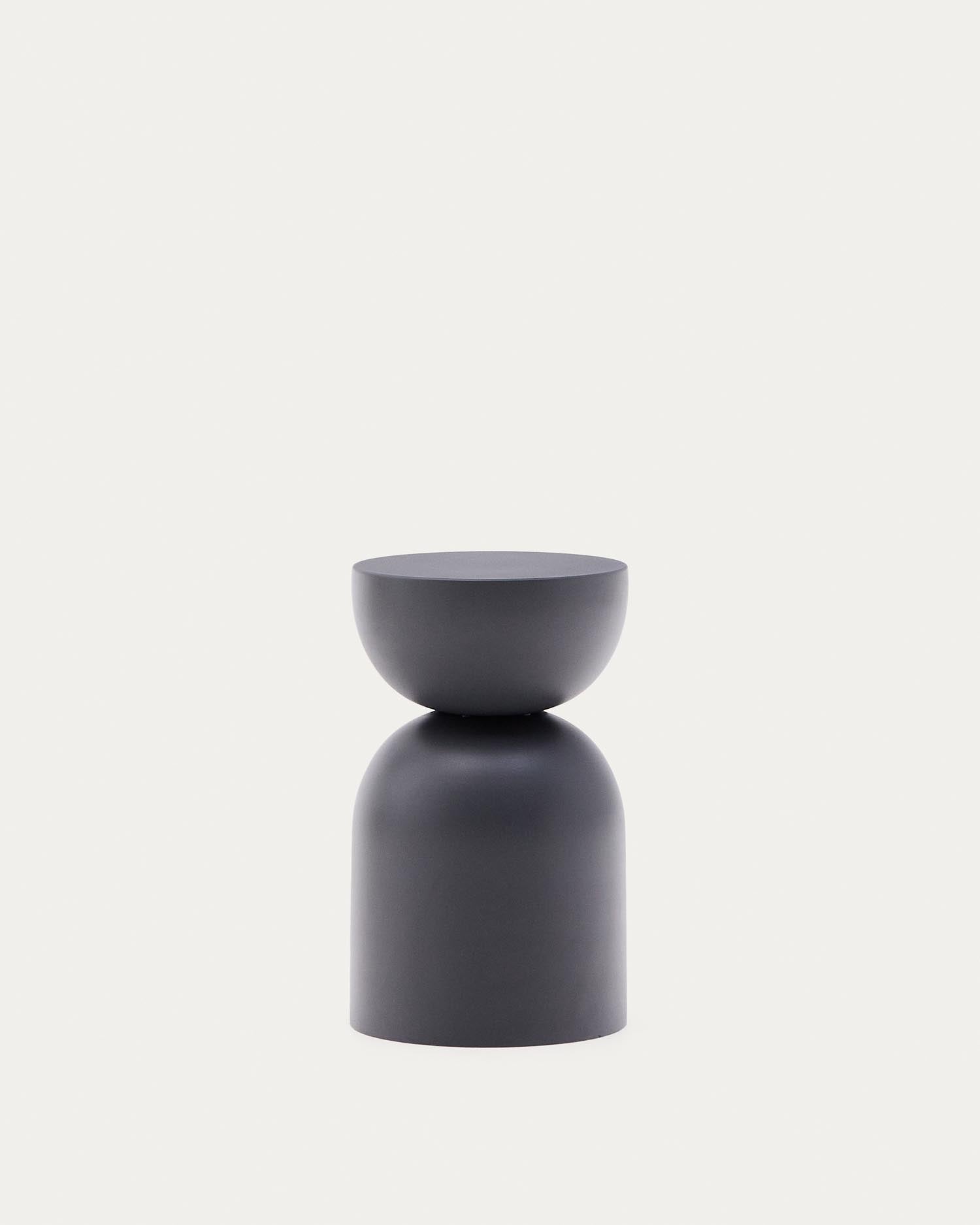 Metal side table with painted surface in gray Ø30 cm