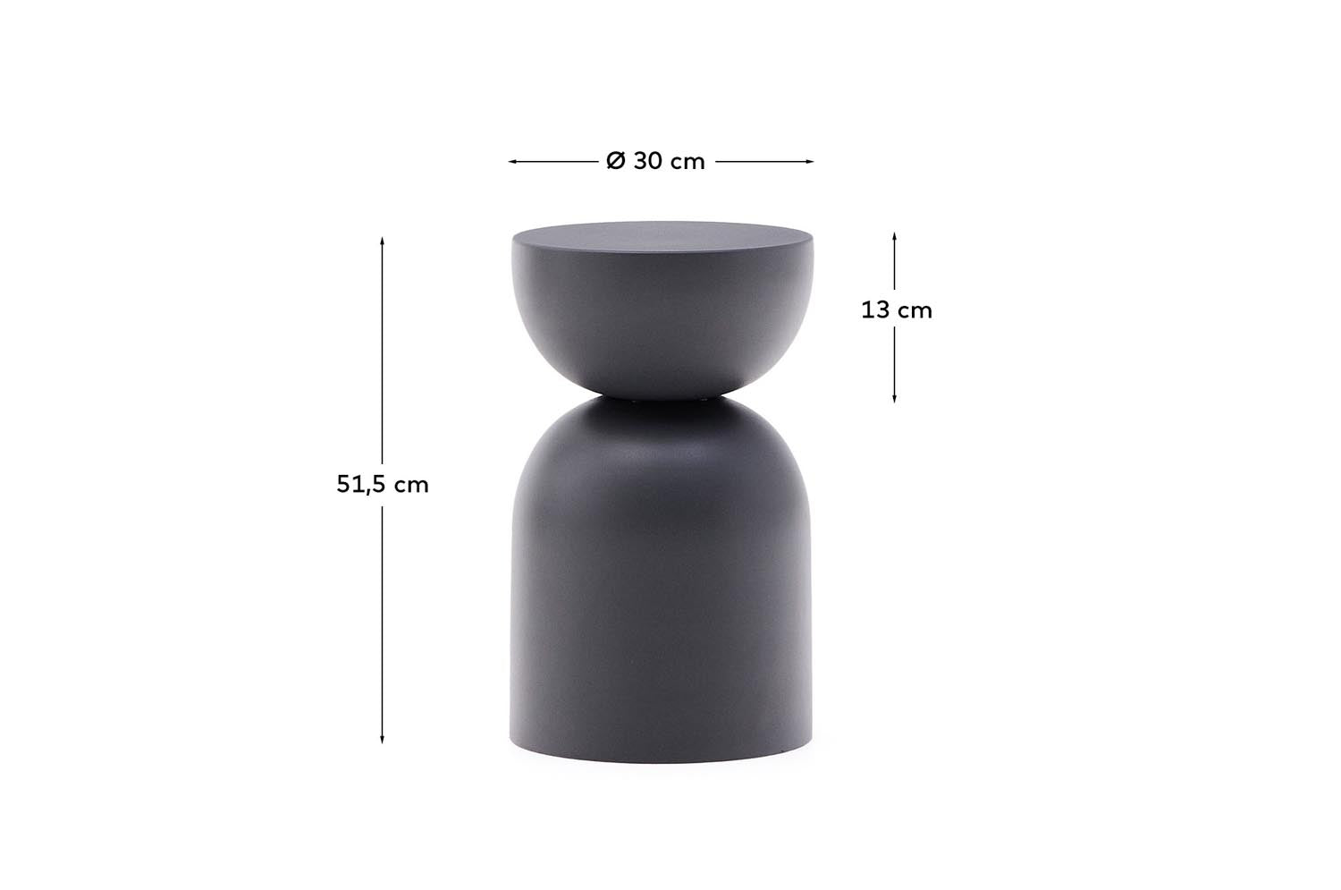 Beistelltisch Rachell aus Metall mit lackierter Oberfläche in Grau Ø30 cm in Grau präsentiert im Onlineshop von KAQTU Design AG. Beistelltisch ist von Kave Home