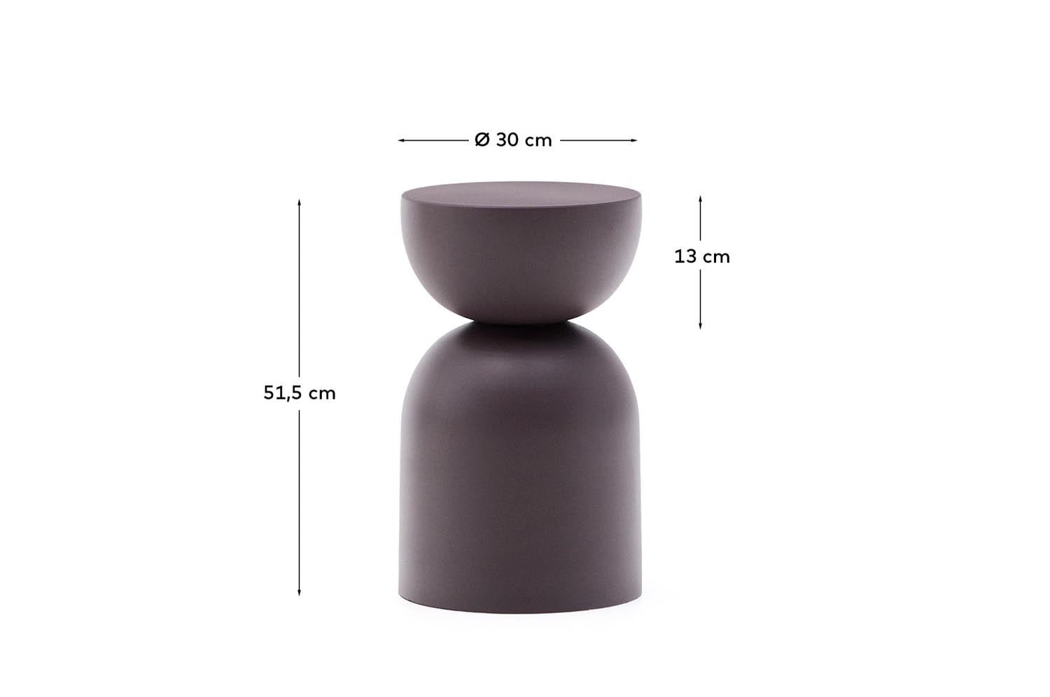 Beistelltisch Rachell aus Metall mit lackierter Oberfläche in Dunkellila Ø30 cm in Lila präsentiert im Onlineshop von KAQTU Design AG. Beistelltisch ist von Kave Home