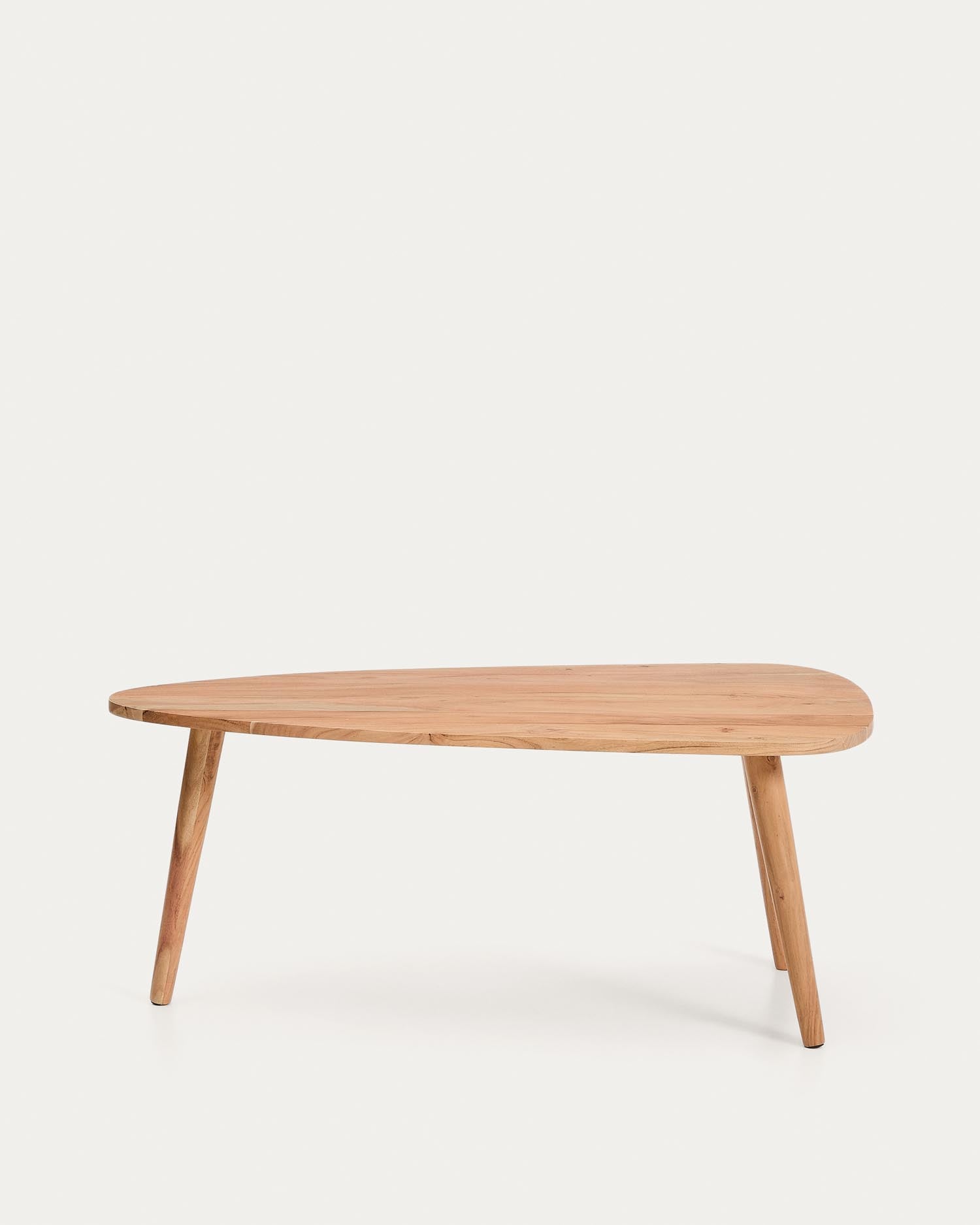 Couchtisch Duvani aus massivem Akazienholz mit gebleichtem Finish Ø 110 x 60 cm in Beige präsentiert im Onlineshop von KAQTU Design AG. Beistelltisch ist von Kave Home