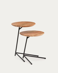 Ensemble de 2 ensembles vintara en bois d'acacia solide avec finition blanchie et noir