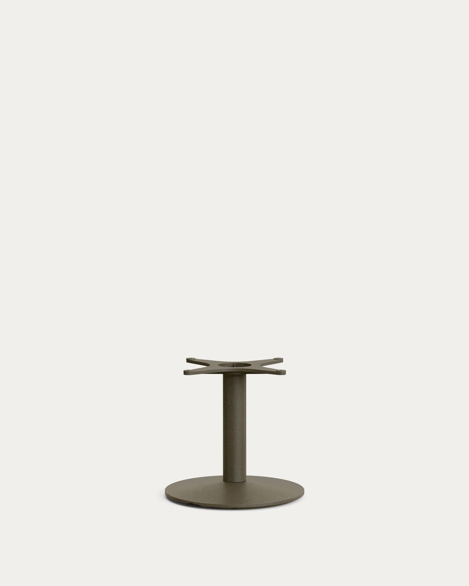 Runder Outdoor-Tisch Esilda mit Tischplatte aus grünem Zement Ø 70 cm und grünem Stahlfuß Ø 42 x 45 cm in Khaki präsentiert im Onlineshop von KAQTU Design AG. Gartentisch ist von Kave Home