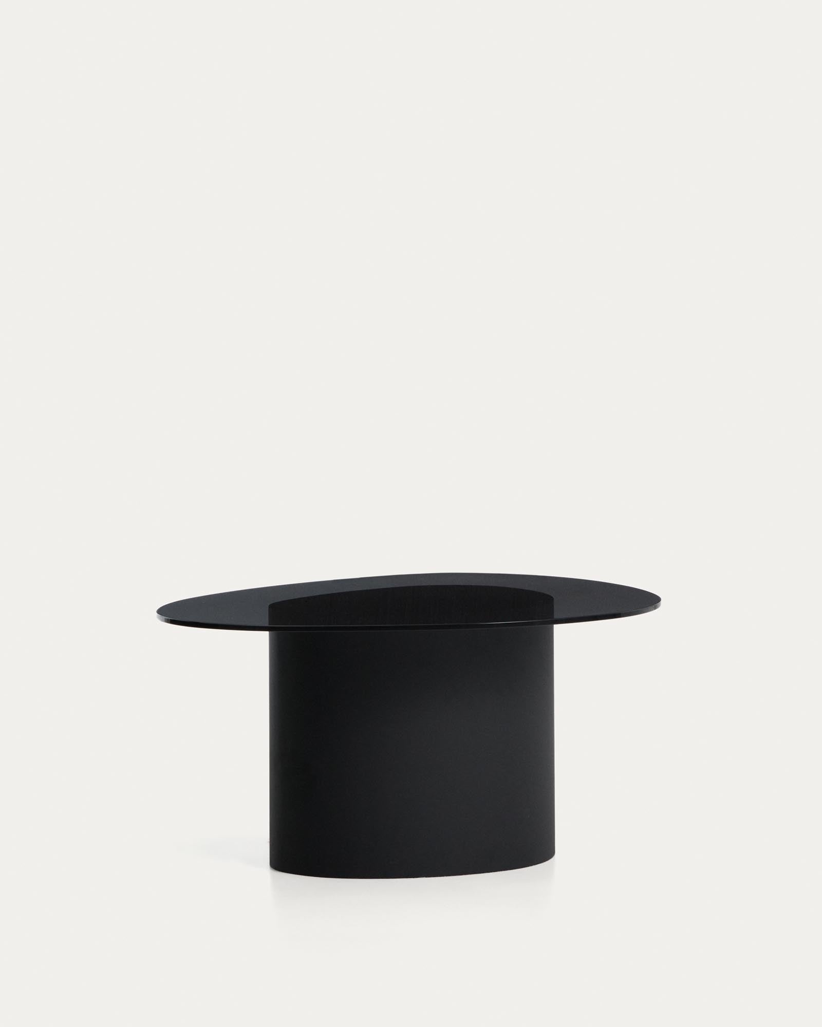 Moderner Couchtisch Olir mit stilvollem Design, gehärteter Glasplatte und robustem Stahlgestell, perfekt für zeitgemäße Wohnräume.
