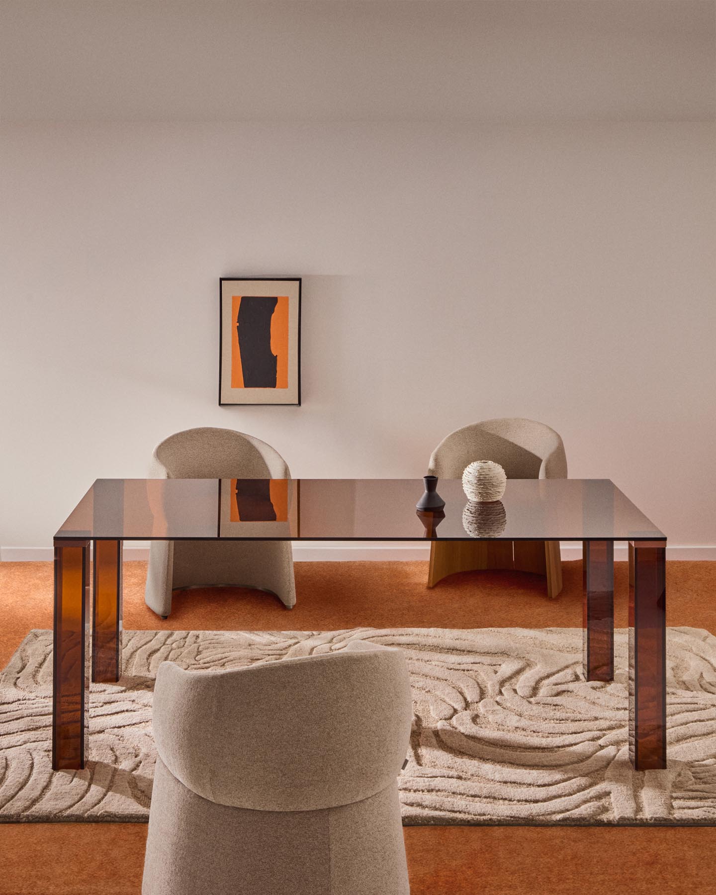 Tisch Adularia aus braunem Einscheiben-Sicherheitsglas, 200 x 100 cm in Braun präsentiert im Onlineshop von KAQTU Design AG. Esstisch ist von Kave Home