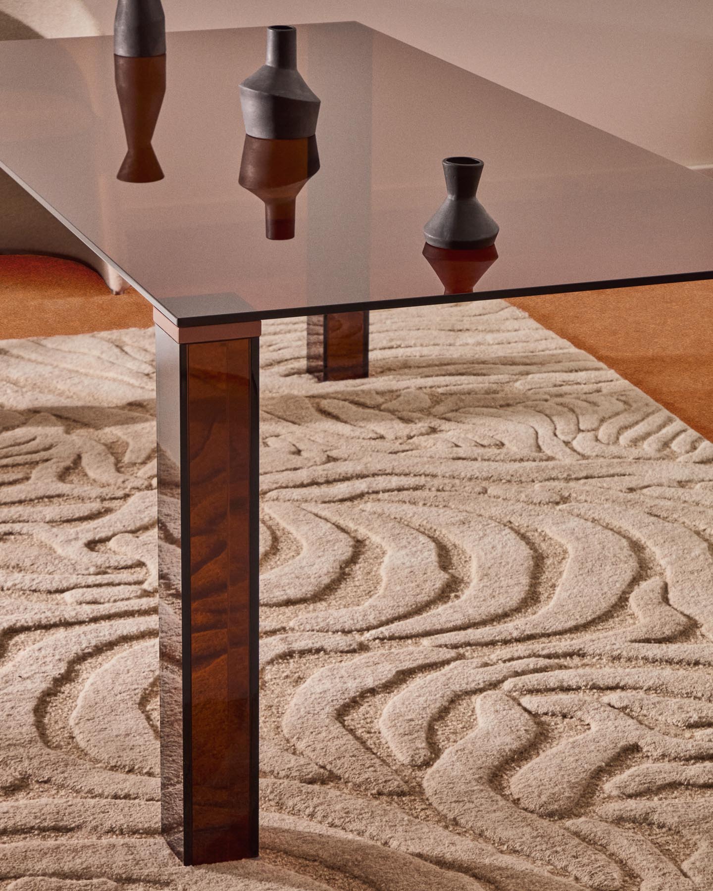 Tisch Adularia aus braunem Einscheiben-Sicherheitsglas, 160 x 90 cm in Braun präsentiert im Onlineshop von KAQTU Design AG. Esstisch ist von Kave Home