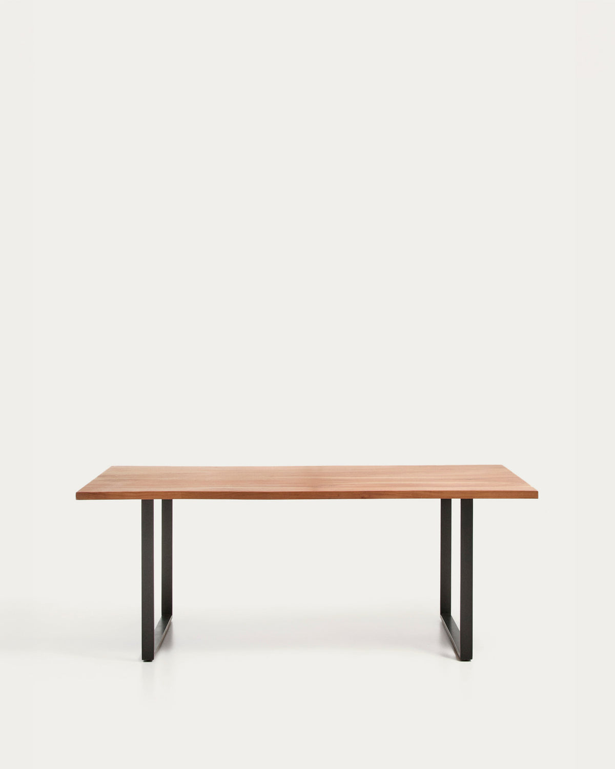 Tisch Uxue aus massivem Akazienholz mit Beinen aus schwarzem Stahl 180 x 90 cm in Schwarz, Natur präsentiert im Onlineshop von KAQTU Design AG. Esstisch ist von Kave Home