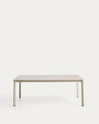 Anafi table made of sintered stone and aluminum in ecru, 180 x 90 cm