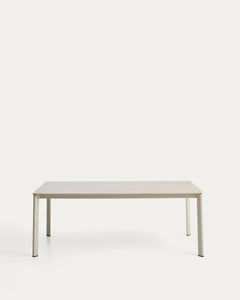 Anafi table made of sintered stone and aluminum in ecru, 180 x 90 cm