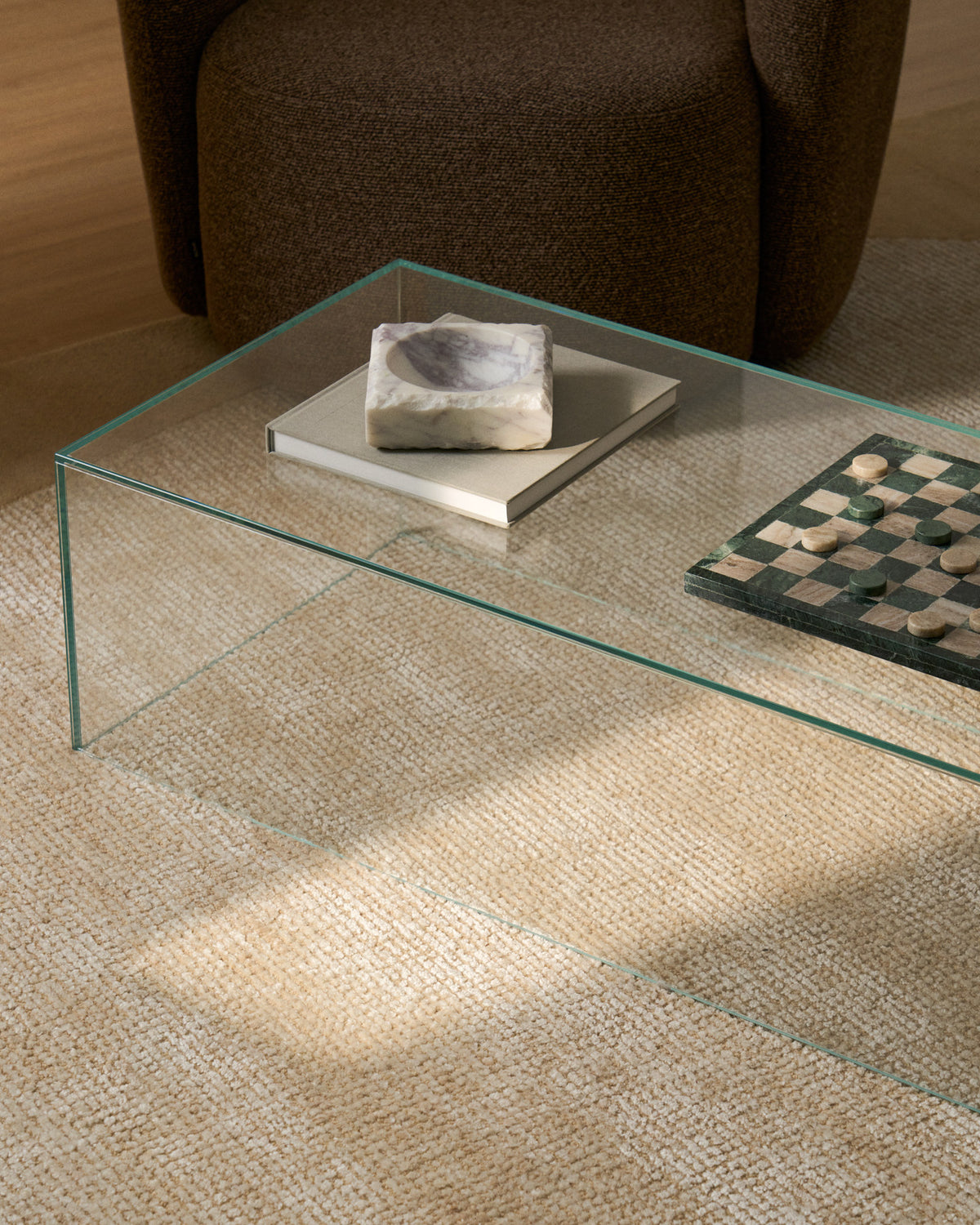 Couchtisch Orlia aus transparentem gehärtetem Glas, 110 x 50 cm in Transparent präsentiert im Onlineshop von KAQTU Design AG. Couchtisch ist von Kave Home
