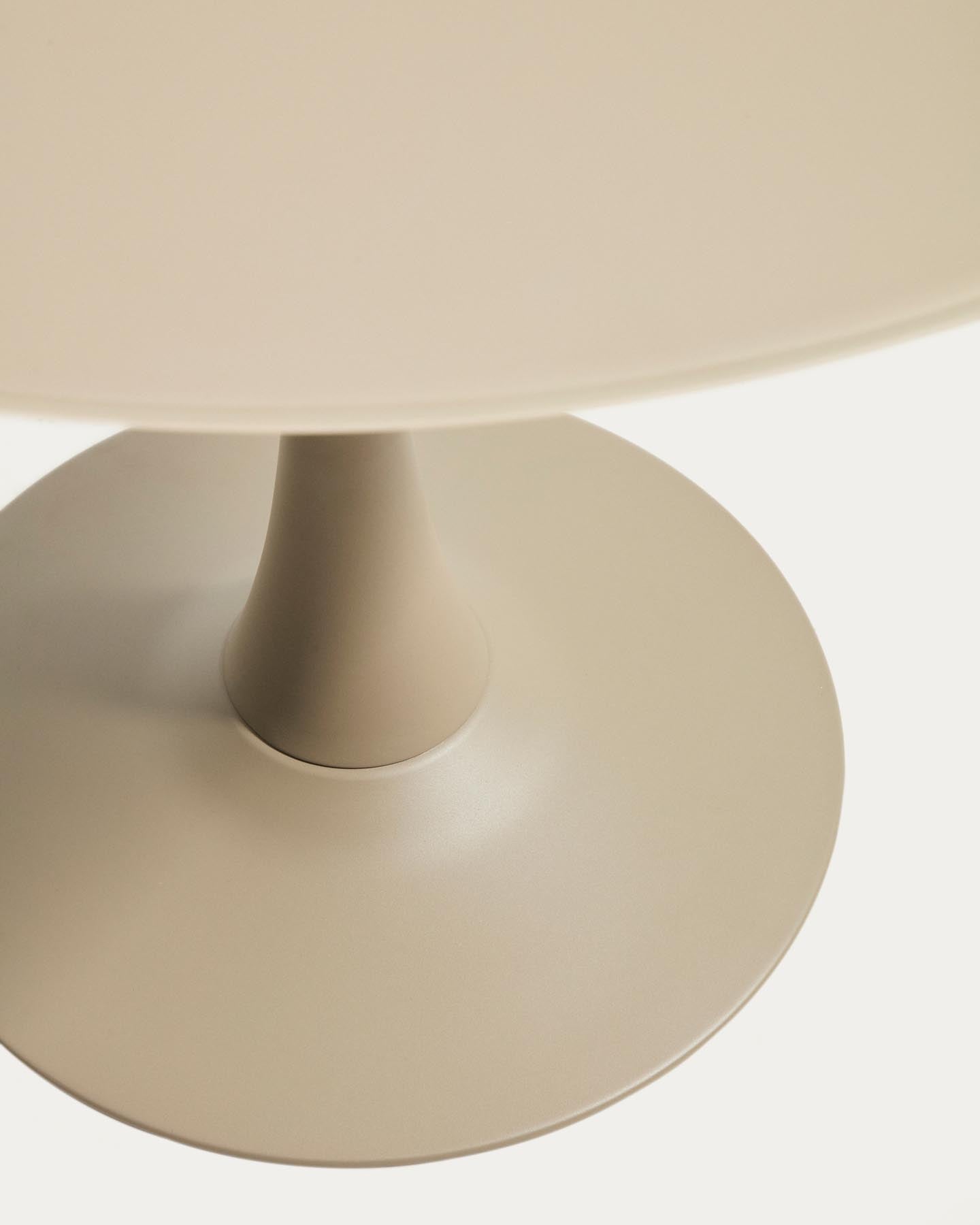 Runder Tisch Vedira aus Glas und taupefarbenem Stahl Ø 120 cm in Taupe präsentiert im Onlineshop von KAQTU Design AG. Esstisch ist von Kave Home