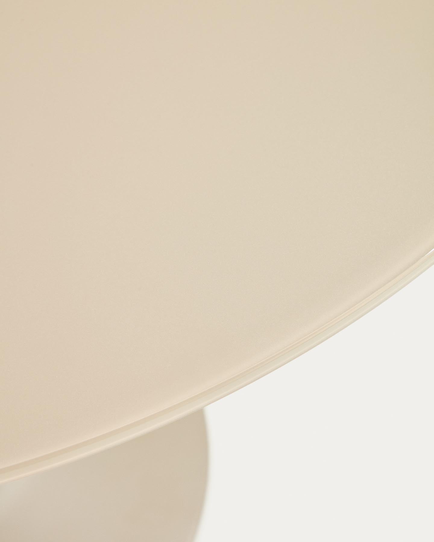 Runder Tisch Vedira aus Glas und taupefarbenem Stahl Ø 120 cm in Taupe präsentiert im Onlineshop von KAQTU Design AG. Esstisch ist von Kave Home