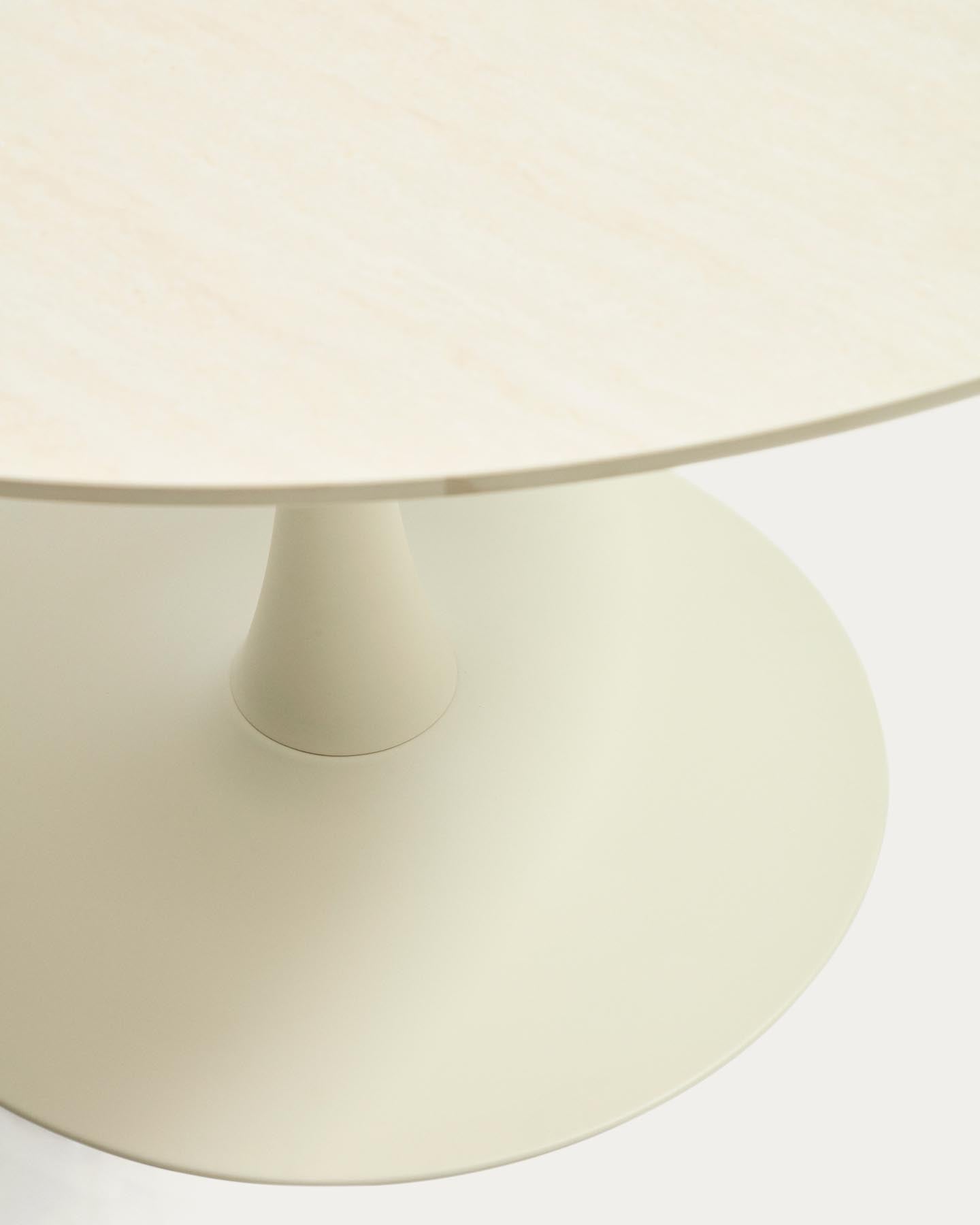 Runder Tisch Vedira aus ecrufarbener Keramik und beigem Stahl Ø 120 cm in Beige präsentiert im Onlineshop von KAQTU Design AG. Esstisch ist von Kave Home