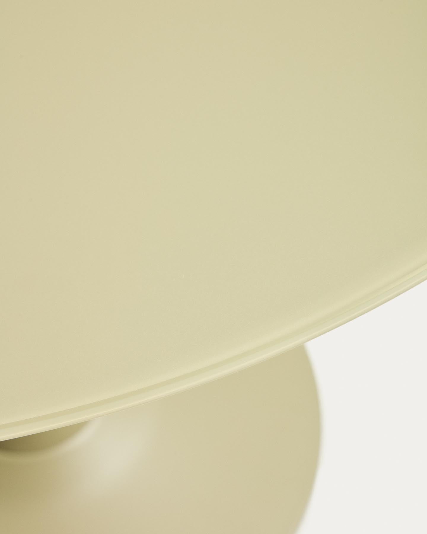 Runder Tisch Vedira aus Glas und grünem Stahl Ø 90 cm in Hellgrün präsentiert im Onlineshop von KAQTU Design AG. Esstisch ist von Kave Home