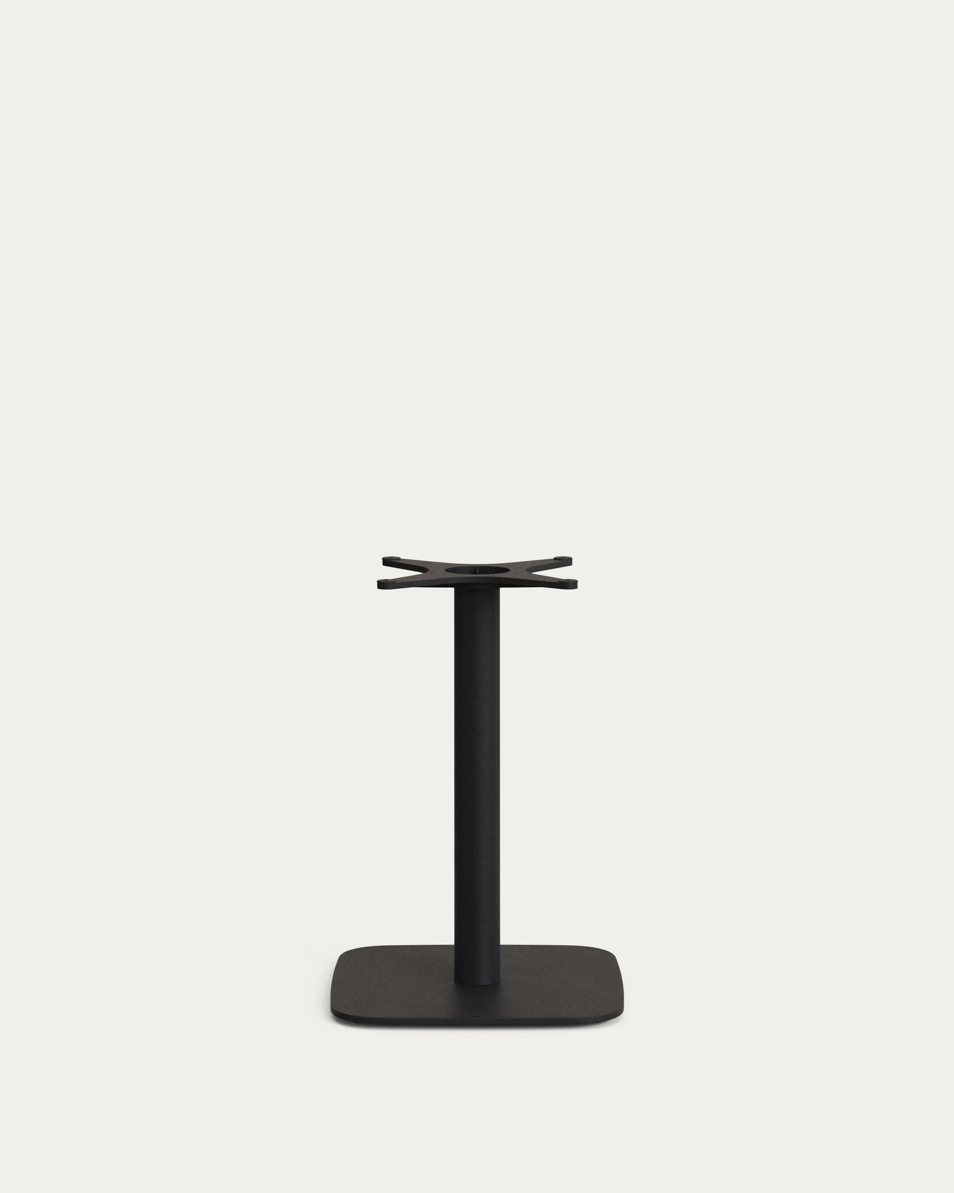 Dina bar table leg with square metal base in black lacquered finish