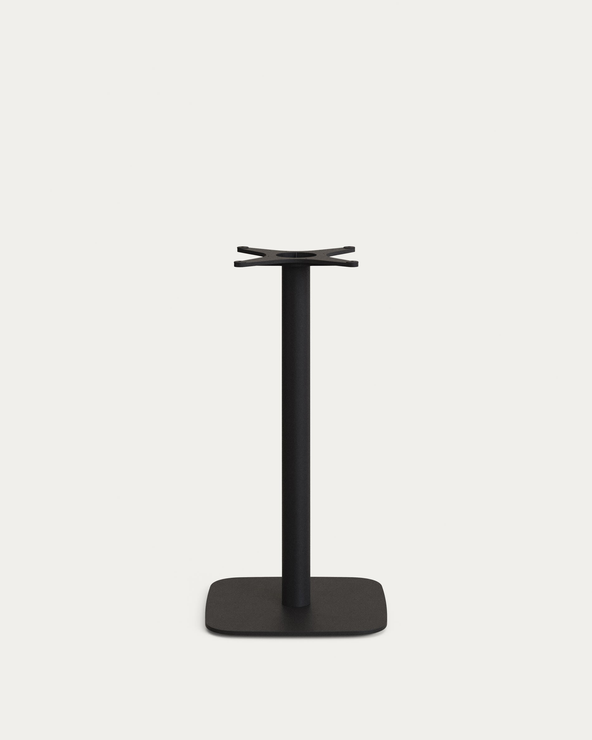 Dina high bar table leg with square metal base in black lacquered finish