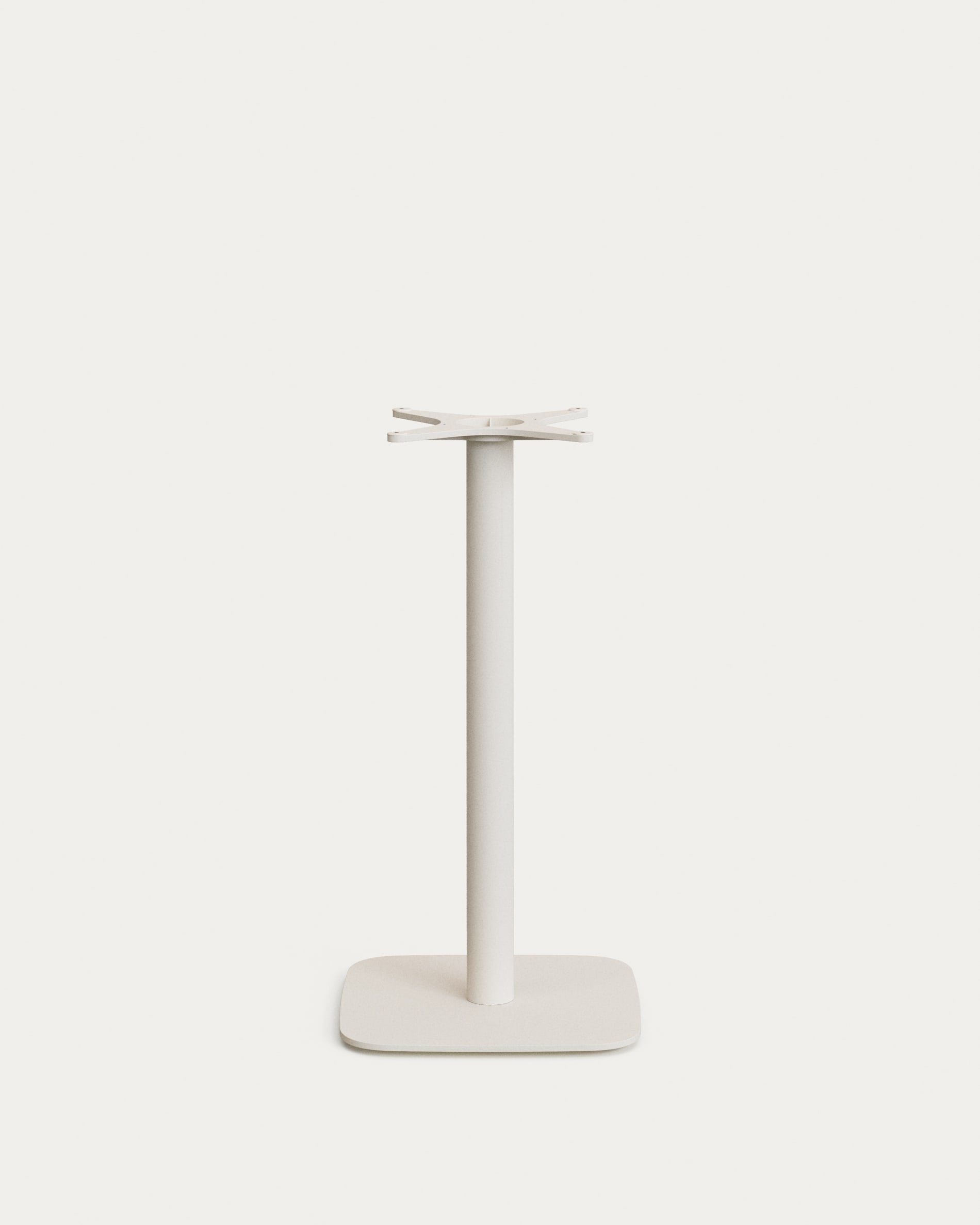 Dina high bar table leg with square metal base in <tc>wEIS</tc> lacquered finish