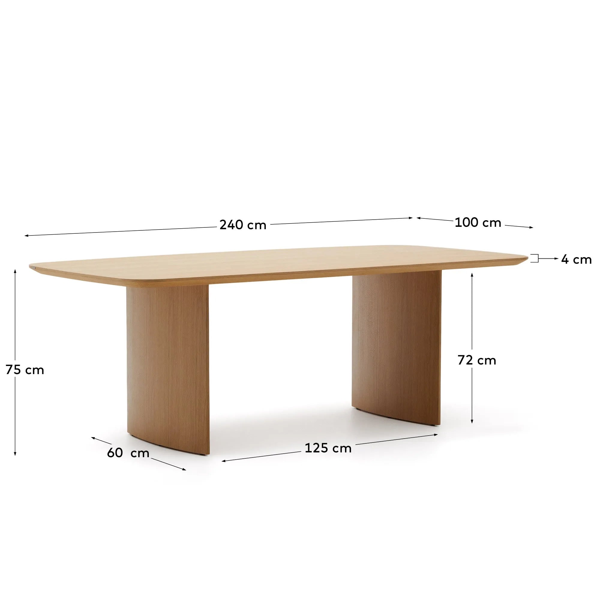 Eleganter Litto Tisch aus Eichenfurnier, 240x100 cm, vereint Stil und Funktionalität für gesellige Runden.