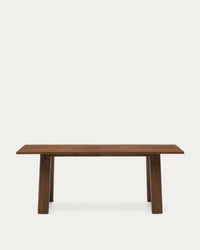 Table extensible Arlen, placage et chêne massif finition noyer, 200 (250) x 95 cm F