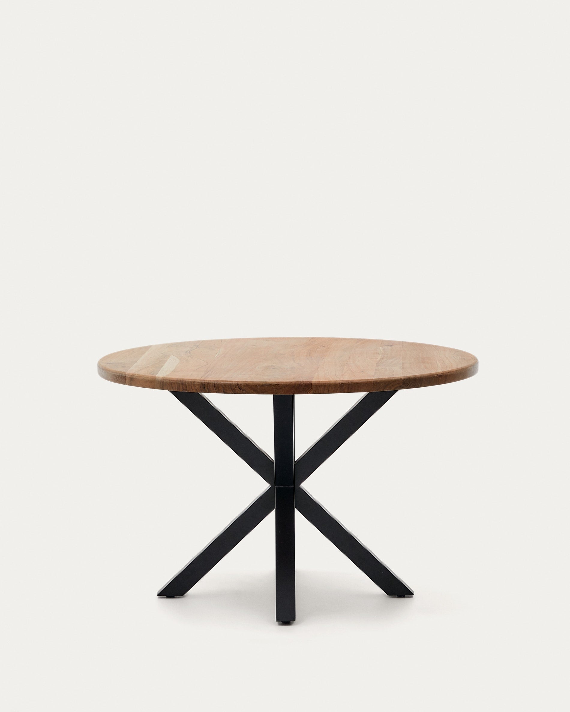 Argo round table made of solid acacia wood with black steel legs Ø 120 cm