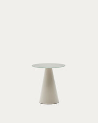 Tavolino Wilshire in vetro temperato e metallo verniciato grigio opaco Ø 50 cm