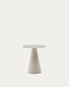 Tavolino Wilshire in vetro temperato e metallo verniciato grigio opaco Ø 50 cm