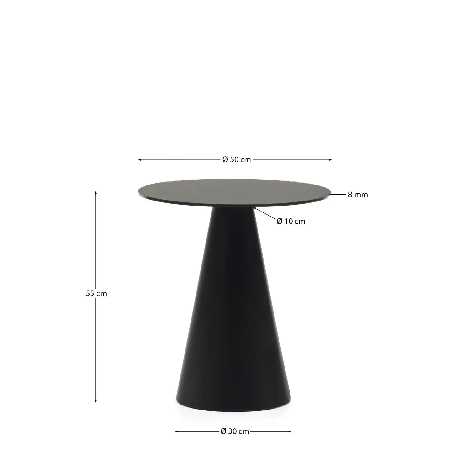 Wilshire Tisch: Zeitloses Design aus Glas & mattschwarzem Metall.