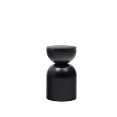 Tavolino Rachell in metallo con finitura nero lucido Ø 30 cm