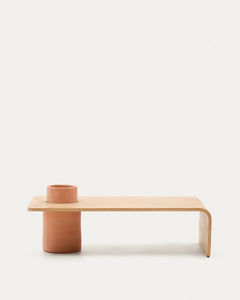 Table basse Olaria en terre cuite<tc>ott</tc>a et placage chêne avec finition naturelle 110 x 60 cm