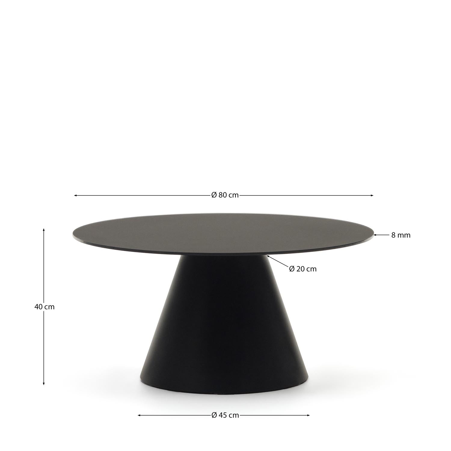 Stilvoller Wilshire Couchtisch: Glas & Metall, Ø 80 cm, Kave Home.