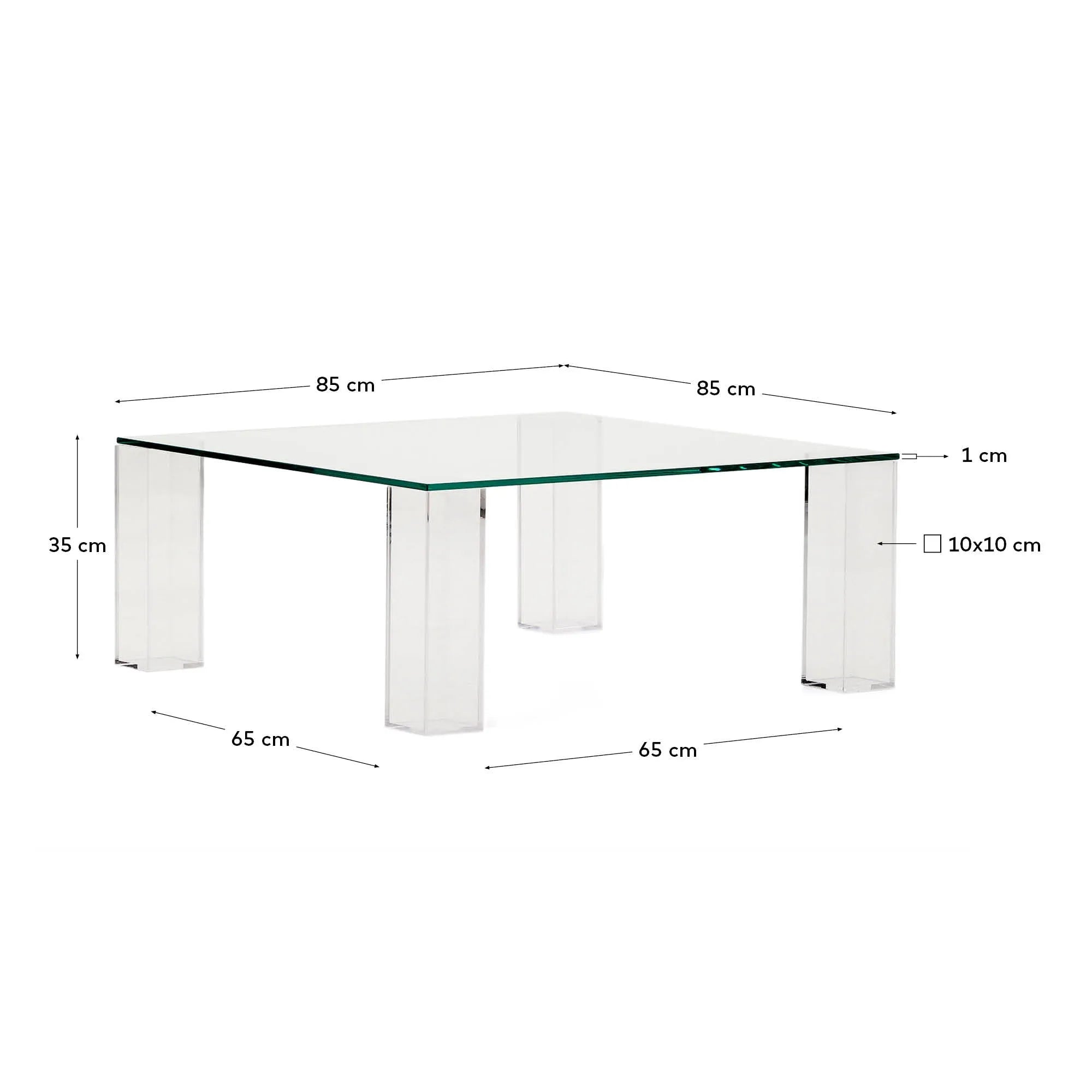 Der Adularia Beistelltisch aus gehärtetem Glas vereint Eleganz und Funktionalität in einem modernen Design.