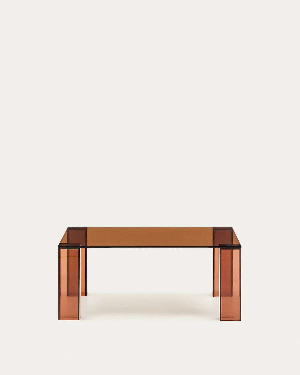 Beistelltisch Adularia aus braunem gehärtetem Glas 85 x 85 cm in Braun präsentiert im Onlineshop von KAQTU Design AG. Couchtisch ist von Kave Home