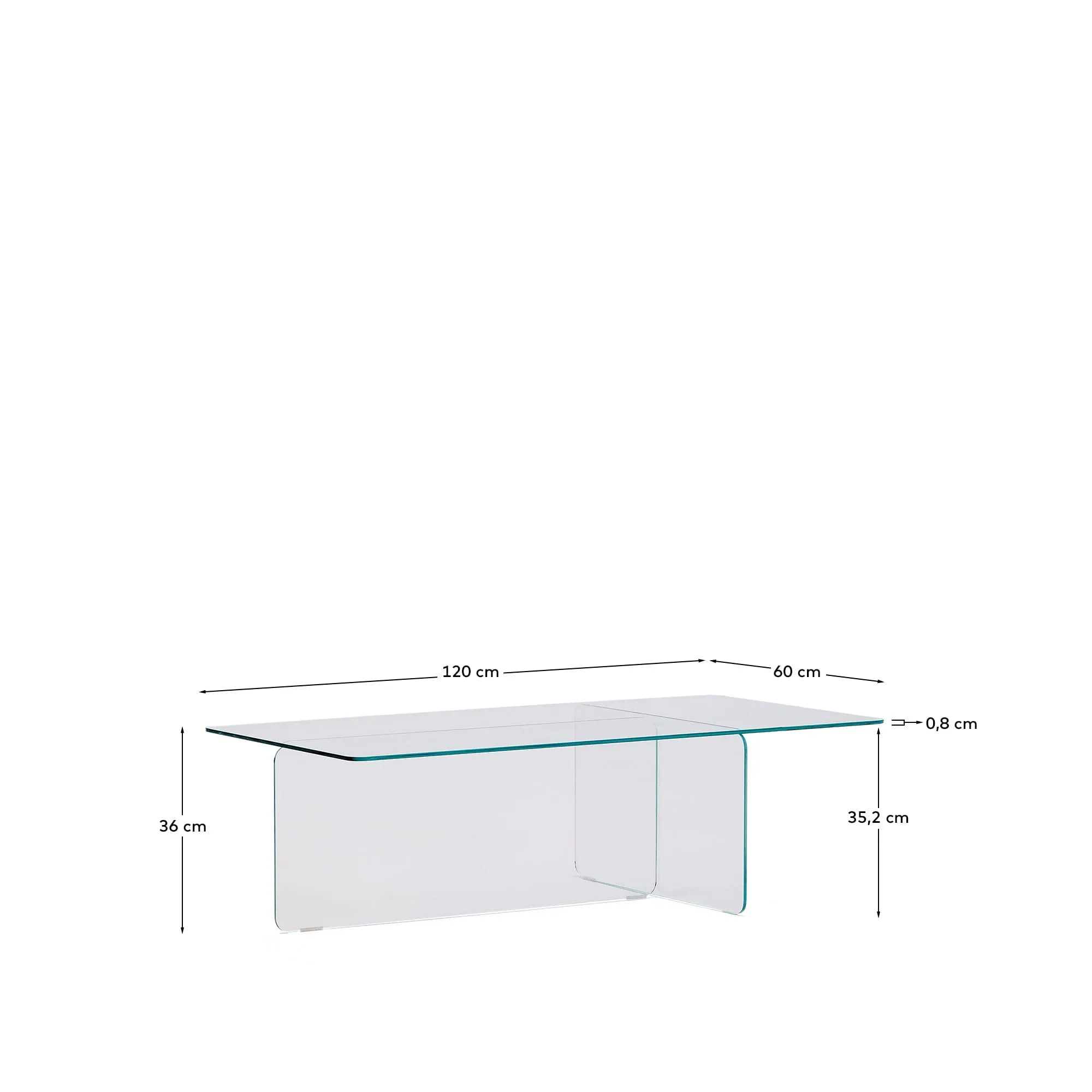 Der Couchtisch Zaren aus gehärtetem Glas vereint Eleganz und Funktionalität in einem minimalistischen Design.