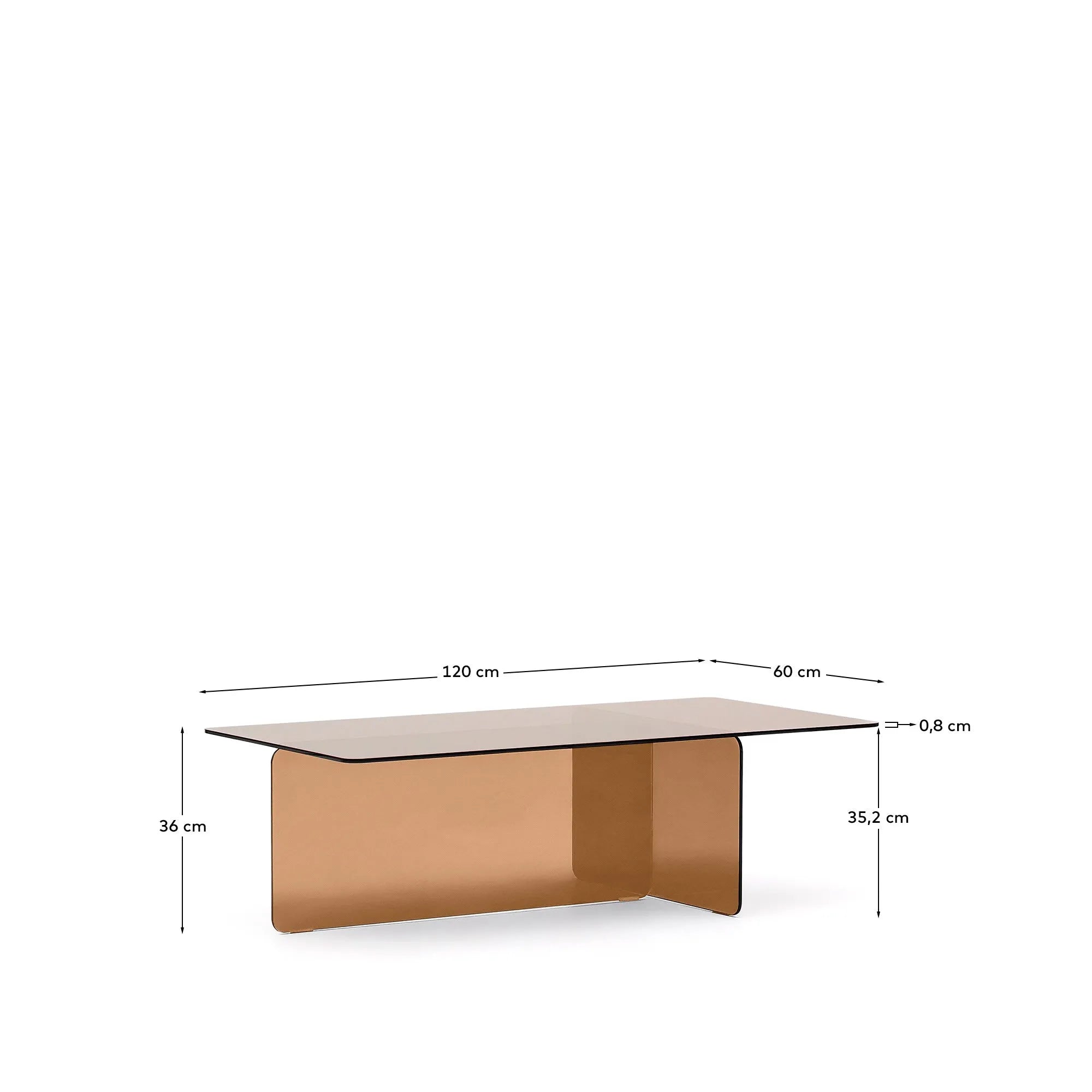 Eleganter Couchtisch aus grauem Glas, robust und stilvoll, passt perfekt in moderne Wohnräume. Maße: 120 x 60 cm.