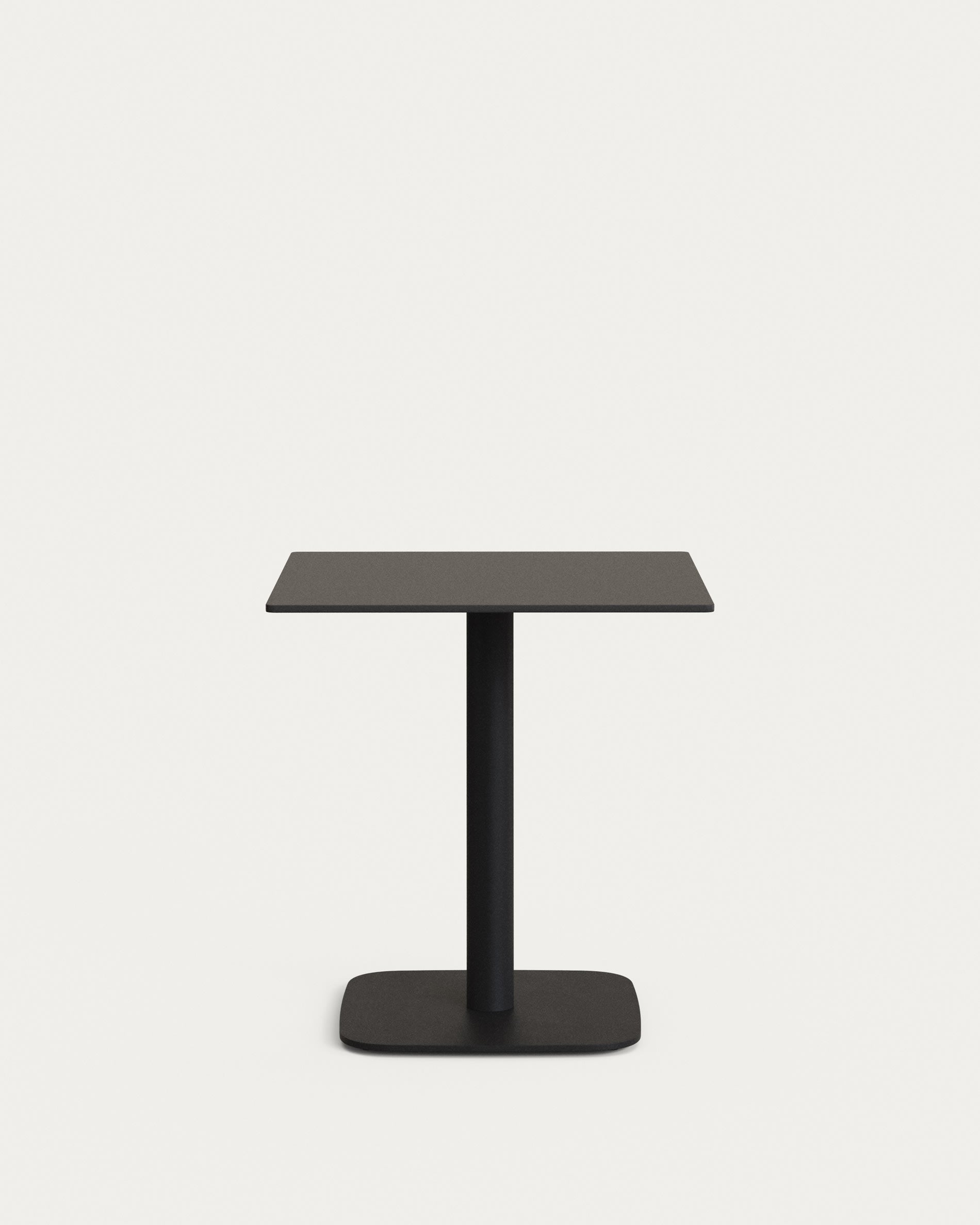 Dina outdoor table black with black lacquered metal legs 68 x 68 x 70 cm