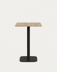 Tavolo bar Dina melaminico colore naturale con gamba in metallo verniciato nero 60x60x96 cm