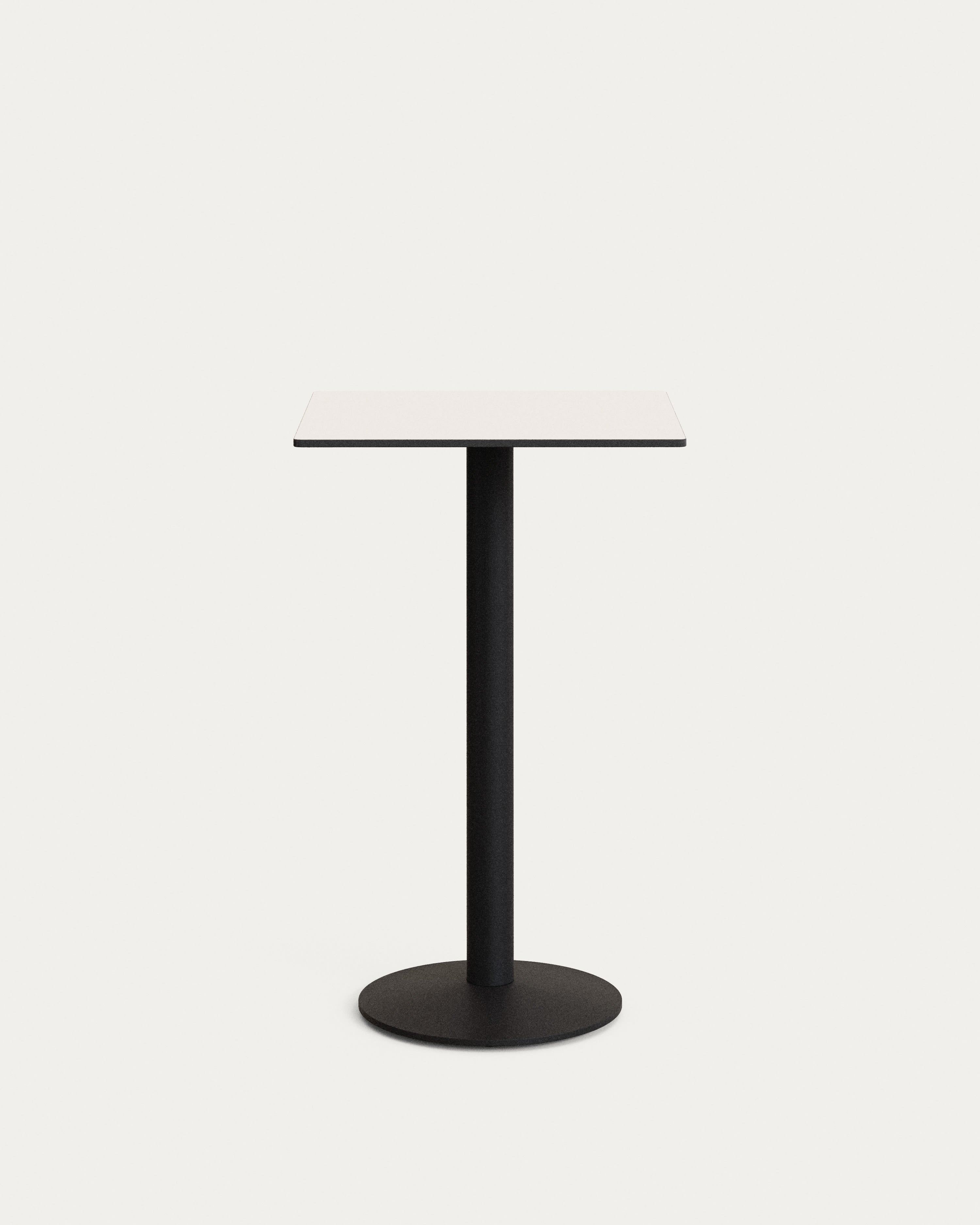 Esilda standing table <tc>wEIS</tc> with black lacquered metal leg 60 x 60 x 96 cm