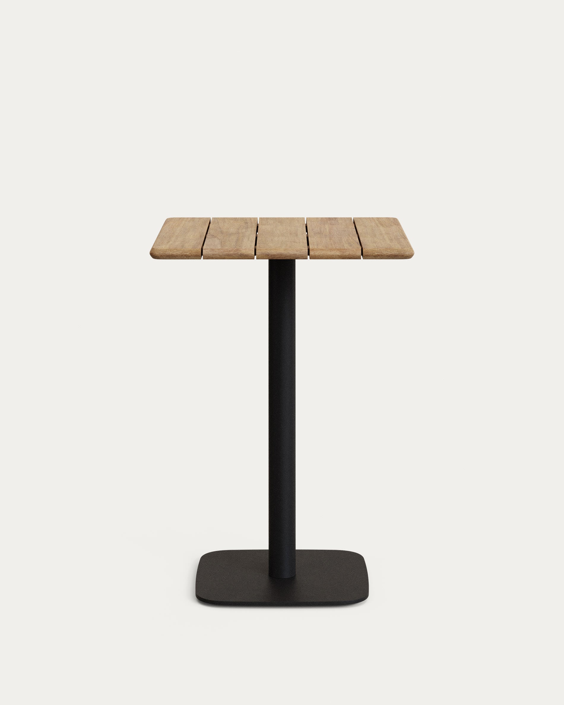High square bar table Saura black steel acacia wood with natural FI FSC 100