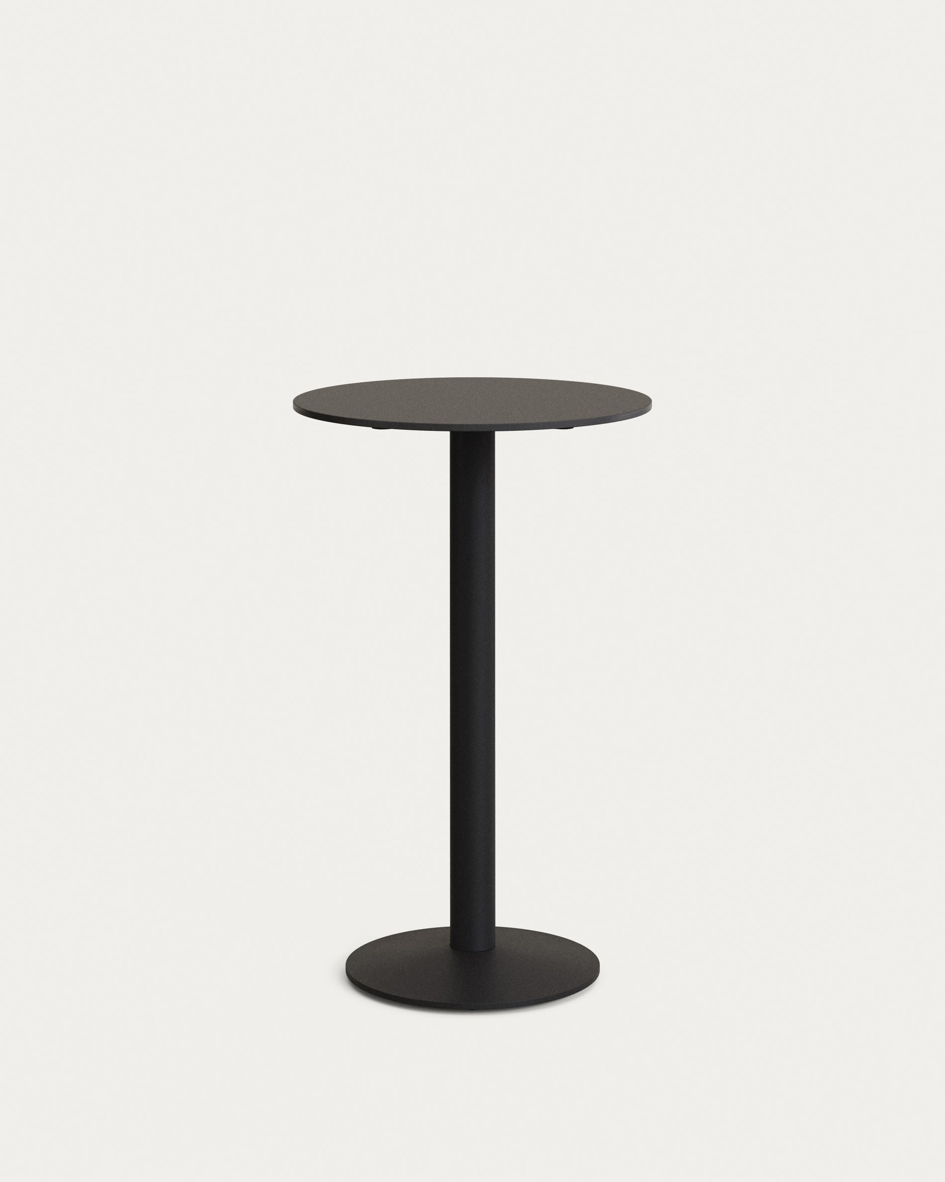 Moderner Esilda Stehtisch, rund, Ø 60 cm, 96 cm hoch, schwarzes Metallbein, ideal für stilvolle Räume und vielseitige Nutzung.