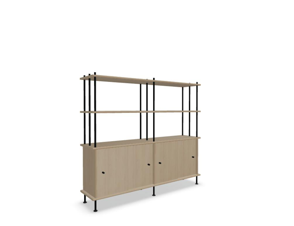 Holz-Halbregal Bava BV16P22 von Tamo: elegantes Standregal mit warmem Naturholzfinish, offener Aufbau, stabile Ablageflächen – modernes, skandinavisch inspiriertes Design