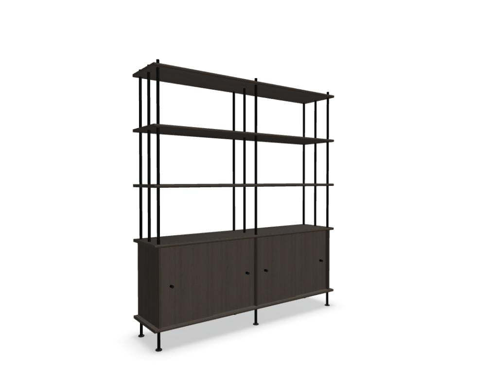 Holz-Halbregal Bava BV16P33 von Tamo, Standregal, warmes Holzfinish mit offener Regalstruktur und geräumigen Fächern, ideal für Wohnzimmer oder Flur.