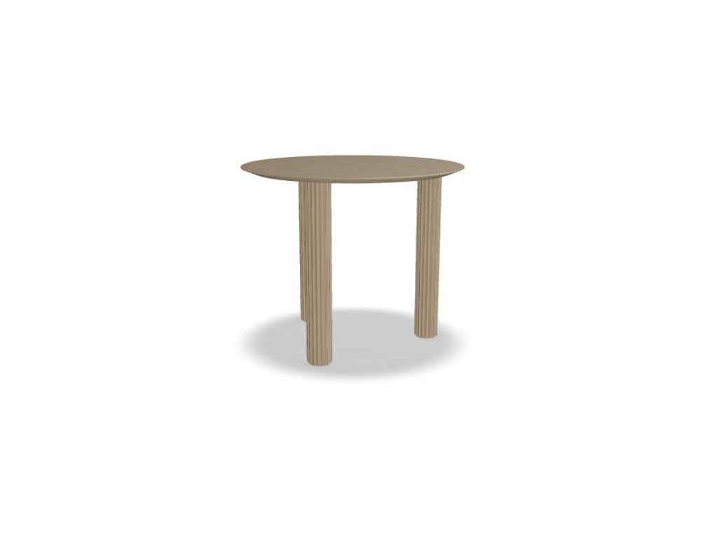 Holz-Cafétisch FILR90 von Tamo, rechteckiger Esstisch mit heller Holzoptik, schlichter minimalistischer Stil, passenden Stuhl- oder Bankbereich im Wohnzimmer