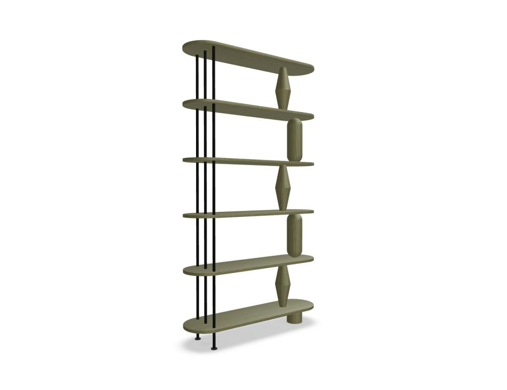 Vazoo VZ1P6 Standregal von Tamo mit offenen Fächern, geradlinigem Design und natürlicher Holzoptik für Wohnräume